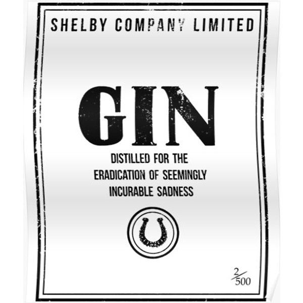 Peaky Blinders T-Shirtshelby Company Limited Gin Label Peaky Blinders Premium Matte Vertical Poster-image