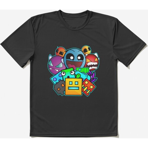 Geometry Dash Old School Gaming | Active T-Shirt-image