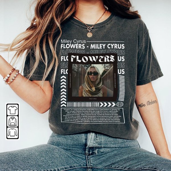 Miley Cyrus Music Shirt K1, Flowers Song-image