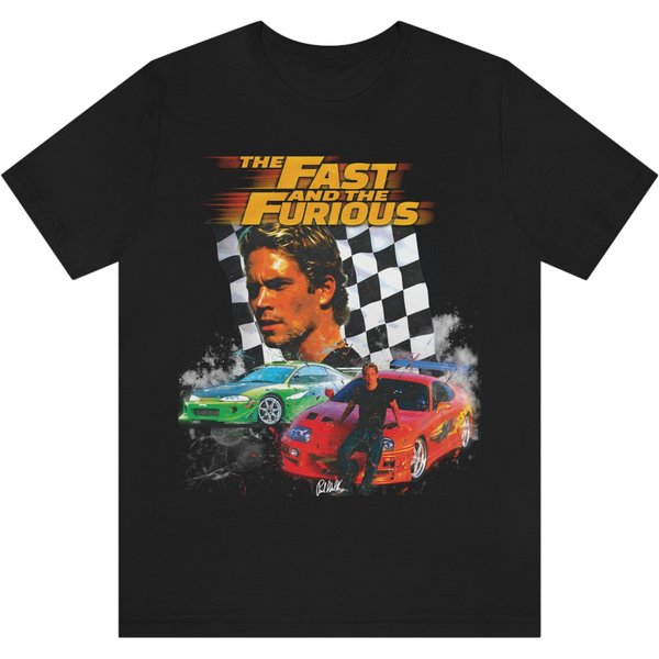 Paul Walker Fast And Furious Custom Tribute Graphic Tee-image