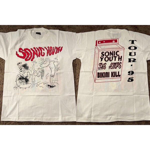 Sonnic Youth Tour 95 T-Shirt, Sonnic Youth The Amps Bikini Kill T-Shirt-image