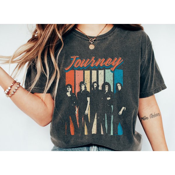Journey T-Shirt, Oversized Shirt, Classic Rock, Vintage,-image