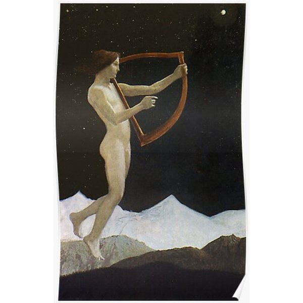 Hd- Moon Night (1906) By Sascha Schneider Premium Matte Vertical Poster-image