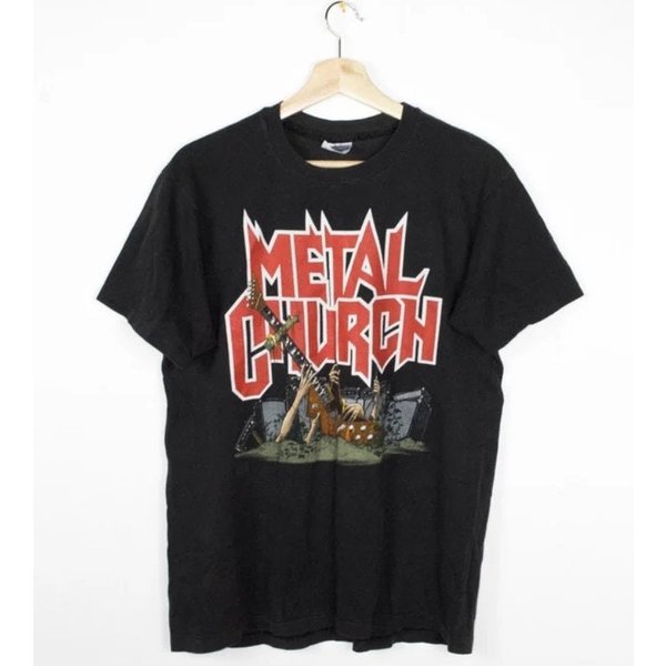 Vintage 90S Metal Church Human Factor Would Tour T-Shirt-image