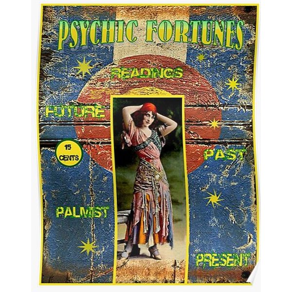 Psychic Fortunes: Vintage Fortune Teller Advertising Print Premium Matte Vertical Poster-image