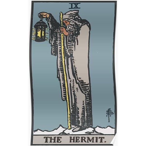 The Hermit Tarot Card Rider Waite Classic Premium Matte Vertical Poster-image