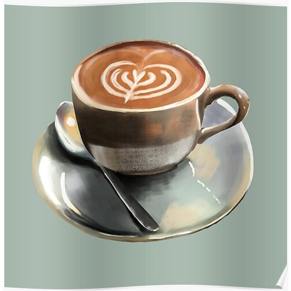 Latte Art Coffee Premium Matte Vertical Poster-image