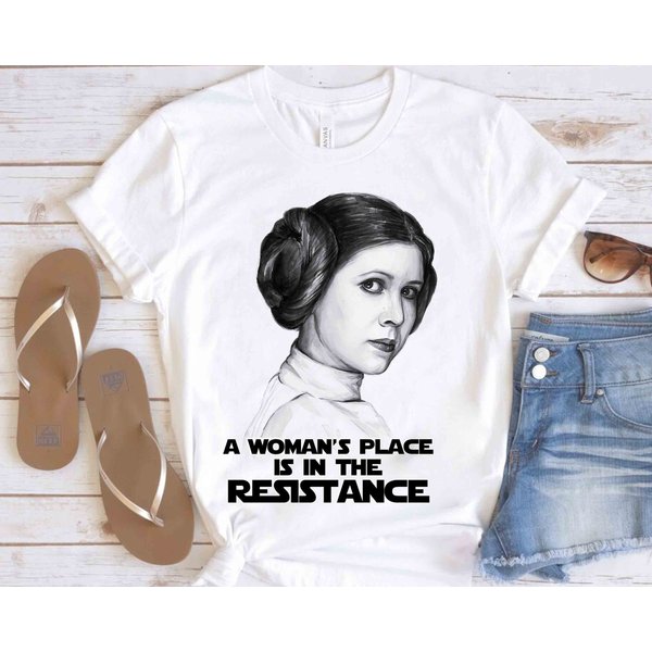Princess Leia A Woman's Place Is In The Resistance T-Shirt-image