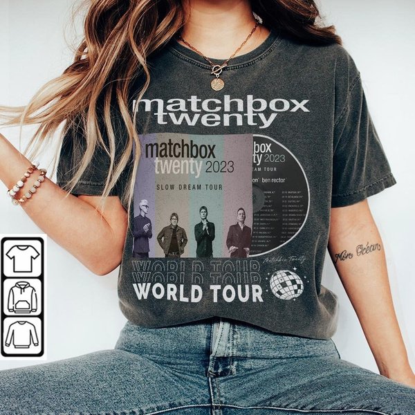 Matchbox Twenty Music Shirt, Vintage Matchbox Twenty Summer 2023 Tour Shirt-image