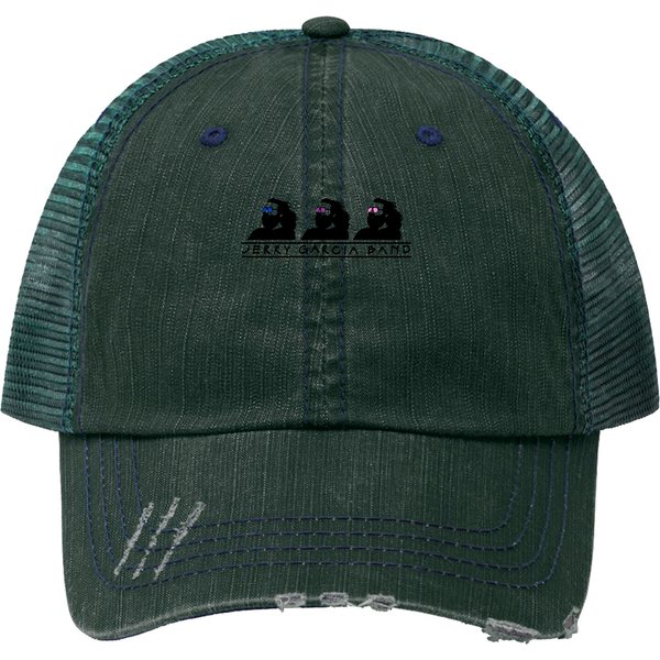 Vintage Print Trucker Hats 1991 Jerry Garcia Band Triple Logo White Heavy Cotton-image