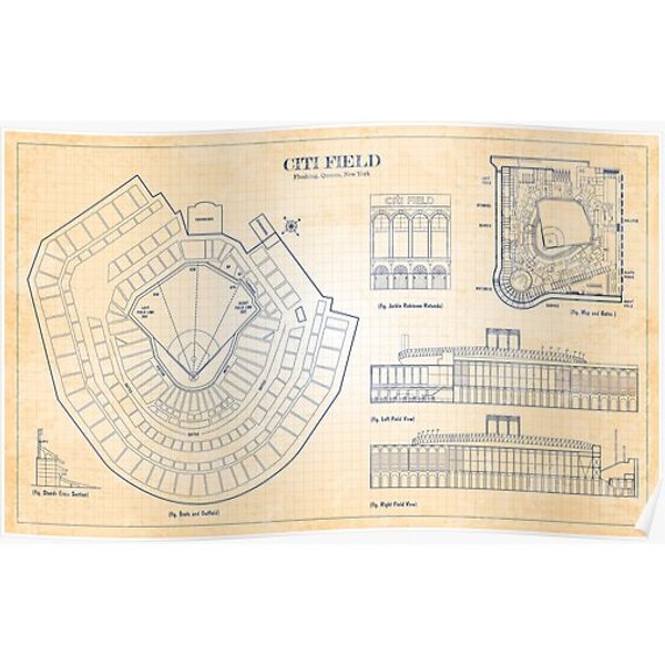 Citi Field (Old Blue Grid) Premium Matte Vertical Poster-image
