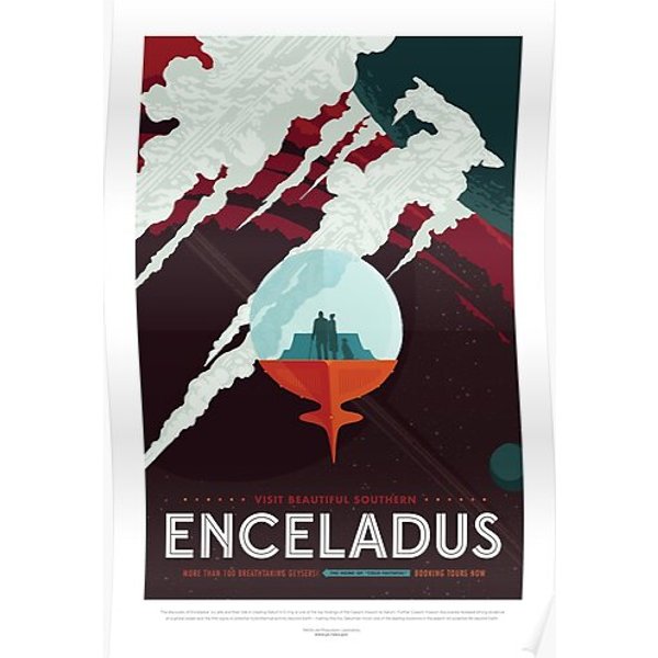 Enceladus Planetary Travel Poster Premium Matte Vertical Poster-image