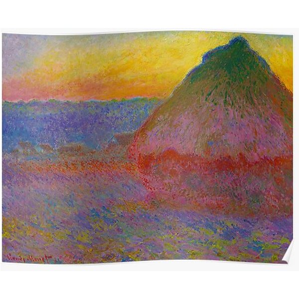 Hd Claude Monet's Haystacks Premium Matte Vertical Poster-image