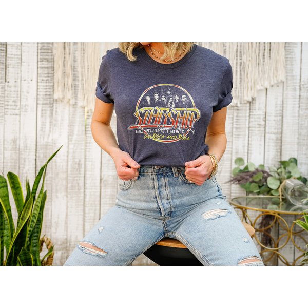 Starship We Built This City T-Shirt | Vintage Rock Music Merchandise-image
