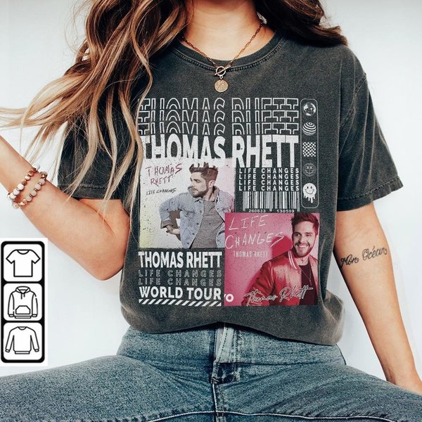 Thomas Rhett Music Shirt, Merch Vintage Home Team Tour 2023 Tickets Album Life Changes Shirt-image