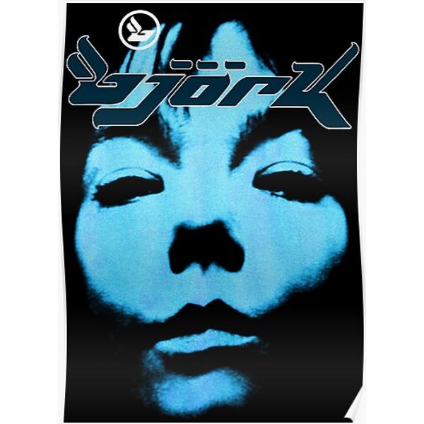 Bjork Homogenic Vintage Face Logo (Blue) Premium Matte Vertical Poster-image