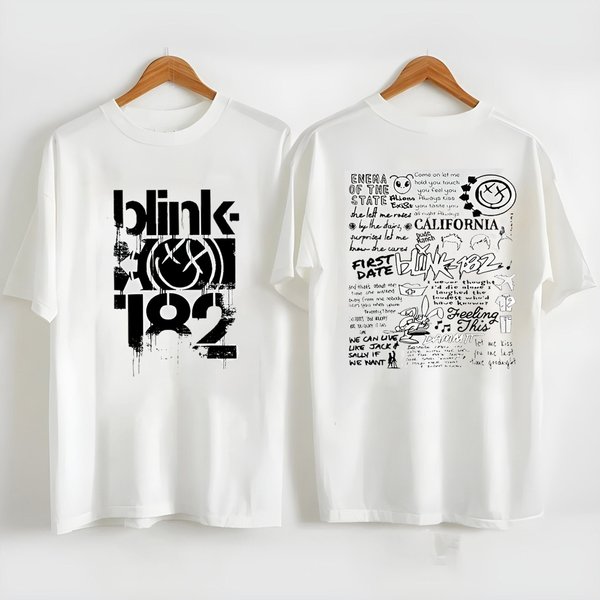 Blink182 The World Tour 2023 Shirt, Blink Smile 182 Shirt, B182 Lyric Album Song-image