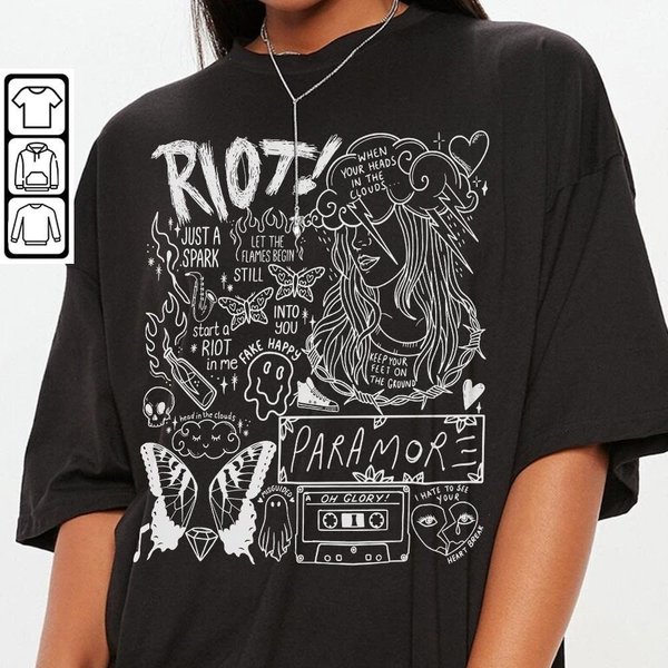 Paramore Doodle Art Shirt, Vintage Paramore Album Lyric Merch Tee-image