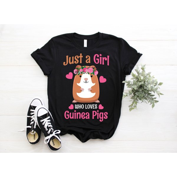 Just A Girl Who Loves Guinea Pigs Funny Cute Guinea Pig Owner Lover Gift T-Shirt,-image