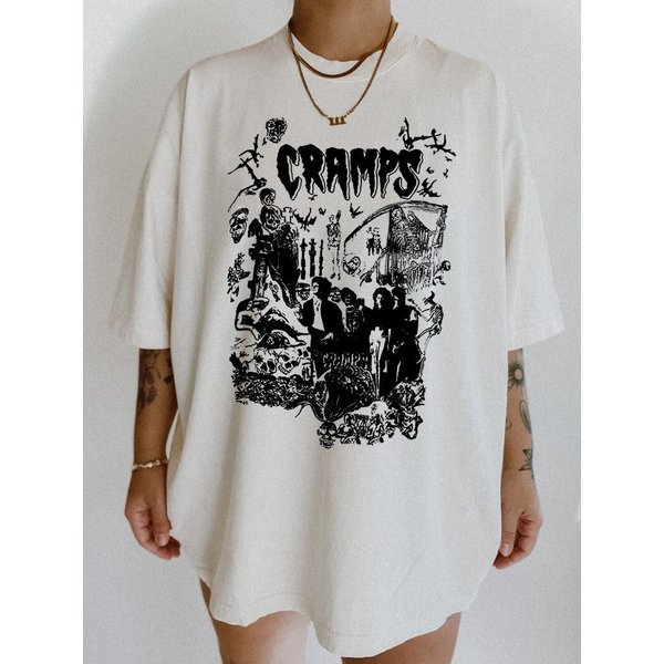 Vintage 80S The Cramps Punk Rock Psychobilly Tour Concert Shirt-image