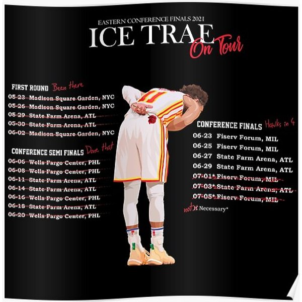 Ice Trae On Tour Black - Trae Young Atlanta Play-Offs Premium Matte Vertical Poster-image