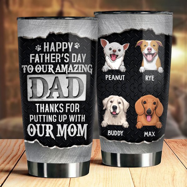 To Our Amazing Dog Dad - Personalized Tumbler-image