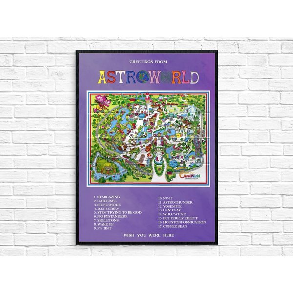 Travis - Astroworld Map Album Poster-image