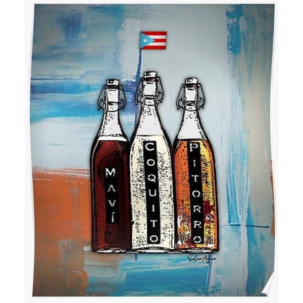 Mavi, Coquito, Pitorro Puerto Rico Traditional Drinks Premium Matte Vertical Poster-image