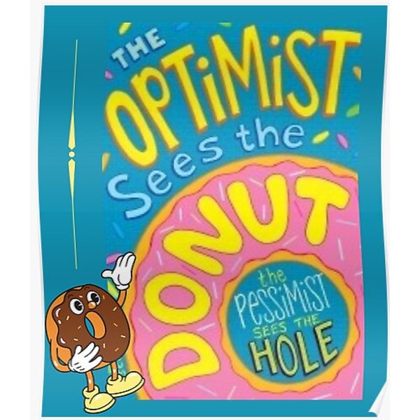 Donut Optimism Vs Pessimism Premium Matte Vertical Poster-image