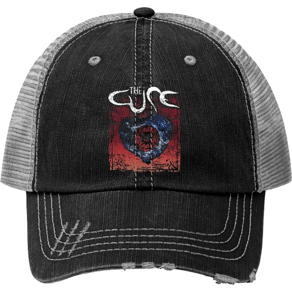 Vintage The Cure 92 Wish Heart Album Print Trucker Hat-image
