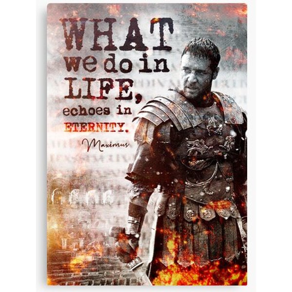 Gladiator Maximus | Inspirational Quote Underground Art Print Motivational Poster Canvas