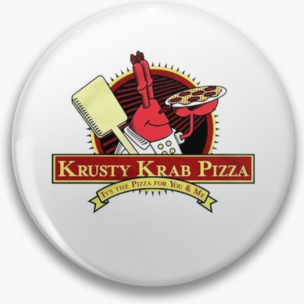 Krusty Krab Pizza Pin Button-image