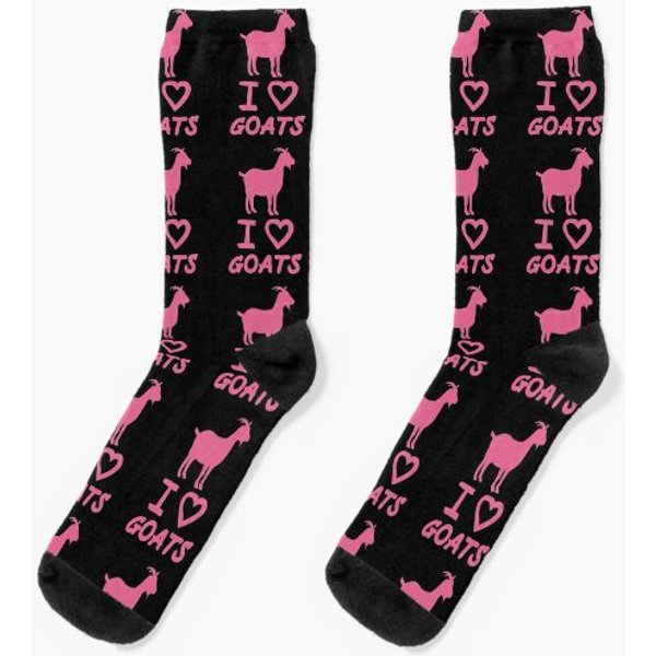 Pink I Love Goats For Goat Lovers Socks