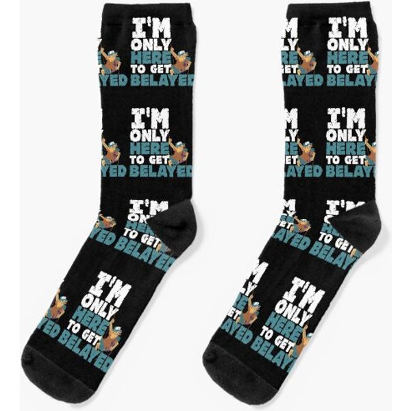 Rock Climbing Bouldering Funny Climber Gift Socks-image