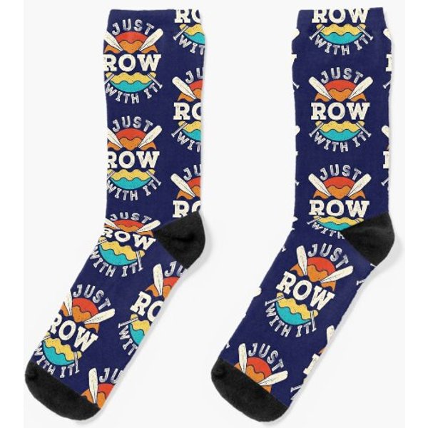Just Row With It Rowing Rower Crew Team Oars Socks-image