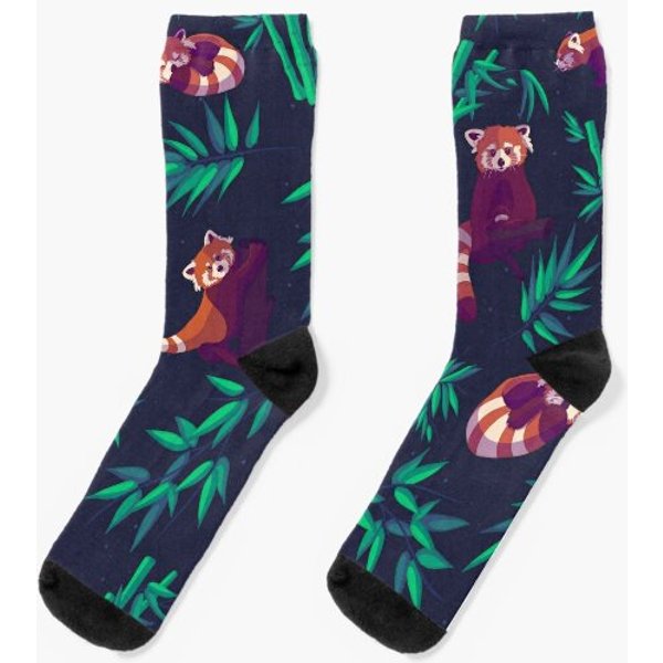 Red Panda Pattern Socks