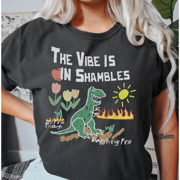 The Vibe Is In Shambles Unisex Garment-Dyed T-Shirt-image