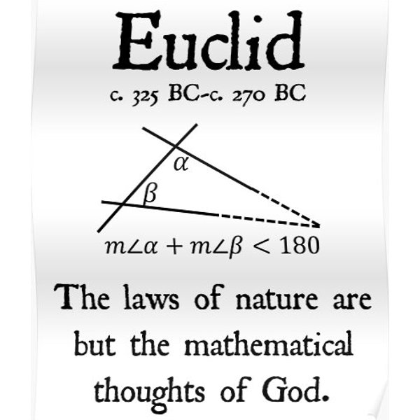 Euclid Quote Euclidean Geometry Vintage Math Design On White Background Premium Matte Vertical Poster-image