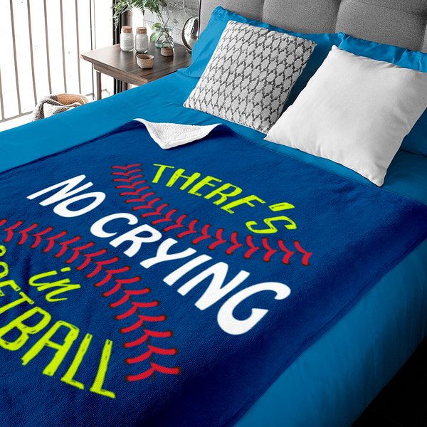 Softball - There's No Crying In Softball Baby Blankets-image