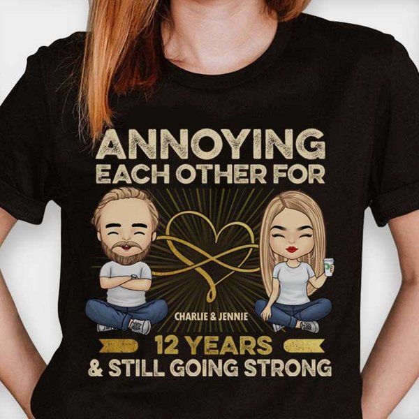 Many Years Annoying Each Other - Personalized T-Shirt Gift For Couple, Anniversary-image