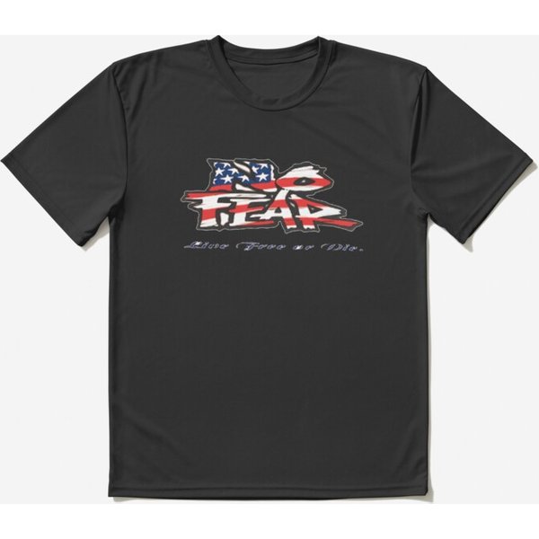 No Fear With Usa Flag | Active T-Shirt-image