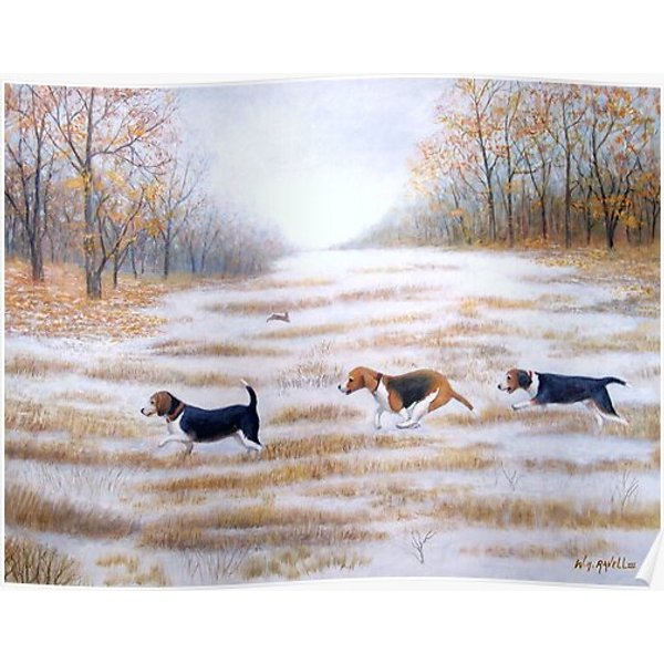Three Beagles And A Bunny Premium Matte Vertical Poster-image