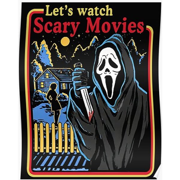 Scream Movie Ghost Face Let's Watch Scary Movies Horror Movie Premium Matte Vertical Poster-image