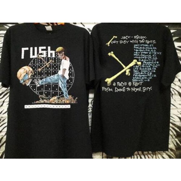 Vintage 1991 Rush Rolling The Bones Pushead Deadstock Shirt-image