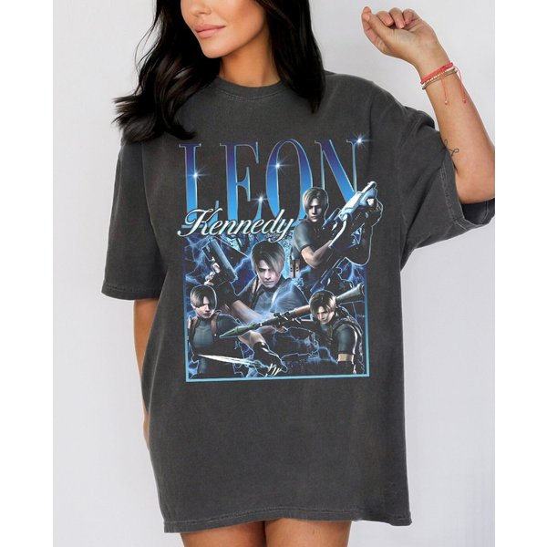 Vintage Leon Kennedy T-Shirt, Resident Evil Shirt-image