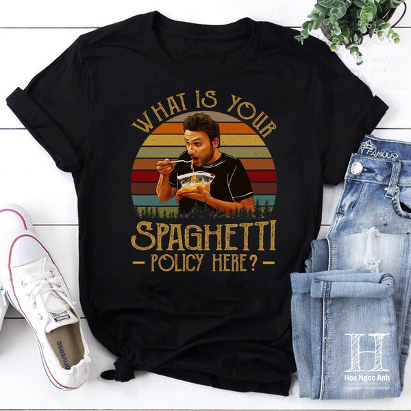 What Is Your Spaghetti Policy Here Vintage T-Shirt, It's Always Sunny In Philadelphia Movie Shirt-image