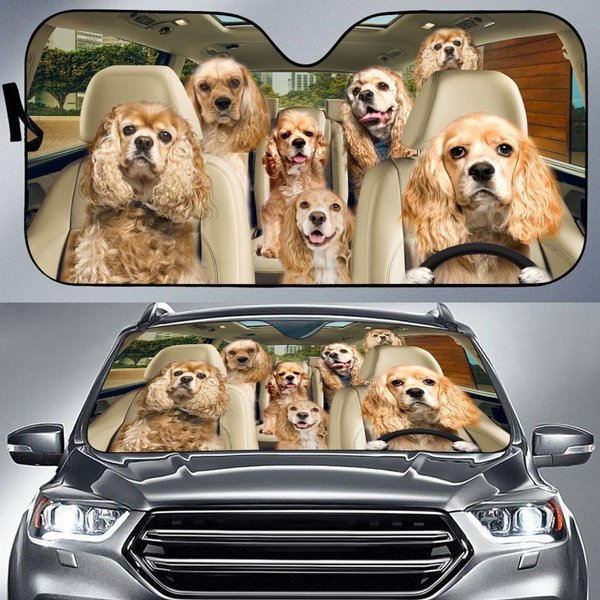 American Cocker Spaniel Car Sunshade, Cocker Spaniel Car Sunshade