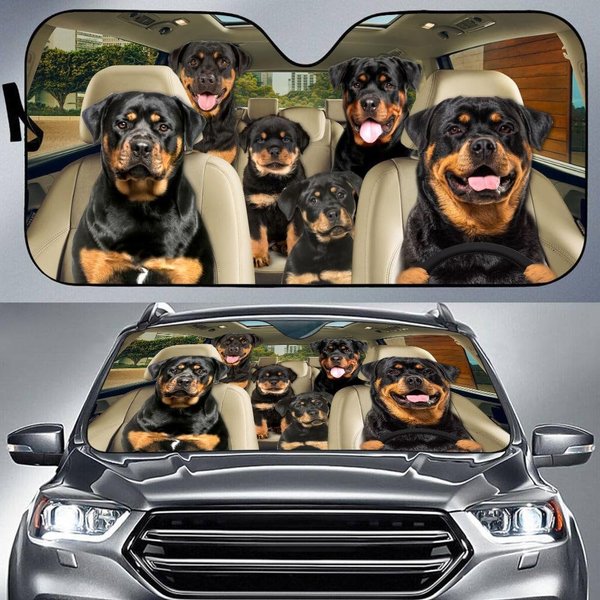 Rottweiler Car Sunshade - Pet Sun Shade Decoration-image