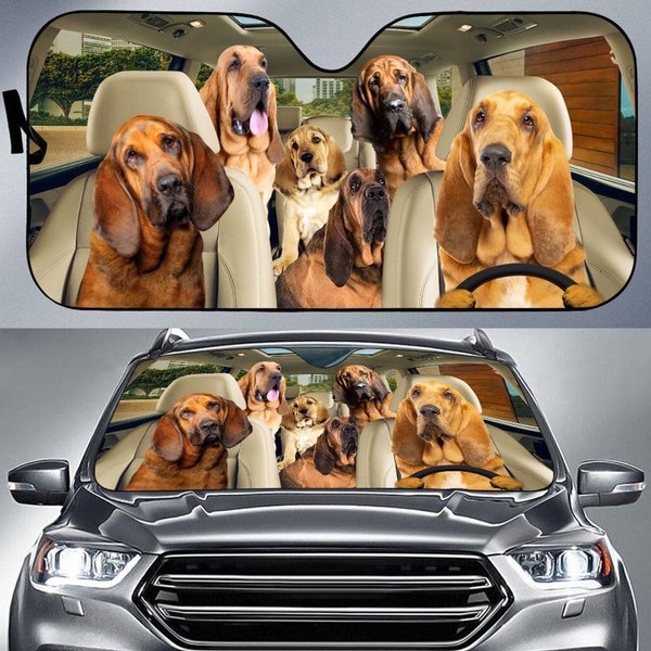 Bloodhound Car Sunshade - Pet Sun Shade Decoration-image