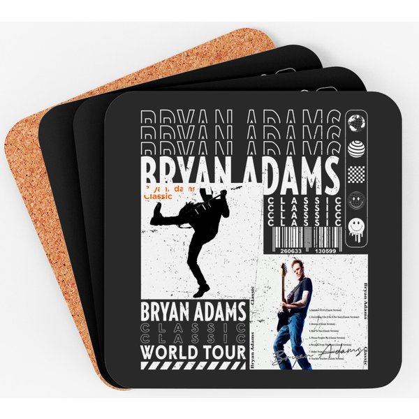 Bryan Adams Music Coasters, Vintage 90S Bryan Adams So Happy It Hurts Tour 2023 Coasters-image
